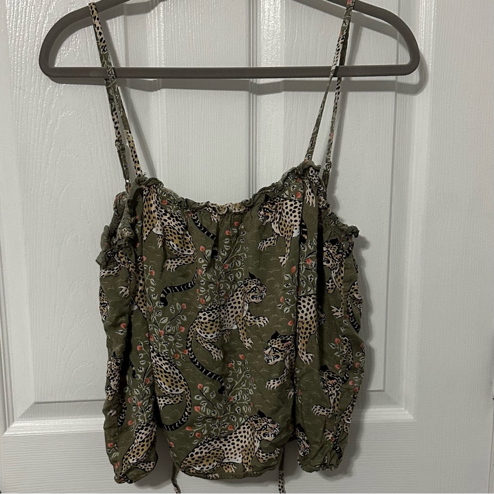 Printfresh Eco Satin Getting Ready Pajama Set in Bagheera print, Olive - Picture 2 of 13